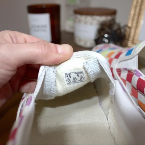 Colorful Checkered Vans slip on - Picture 6 of 6